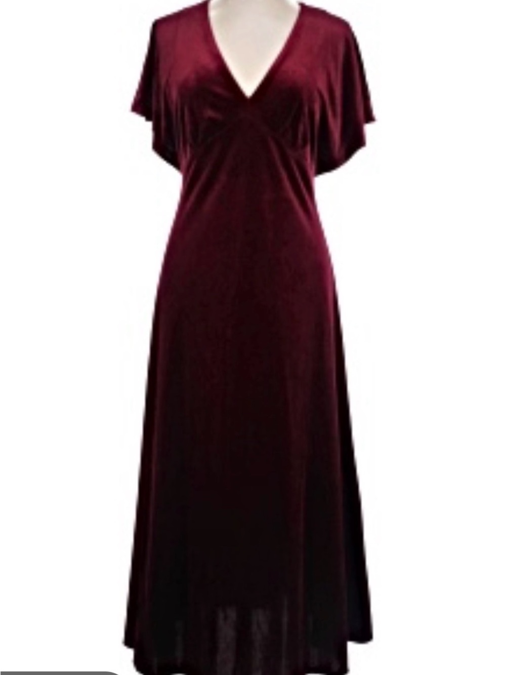 Taylor Burgundy V-Neck Maxi Dress